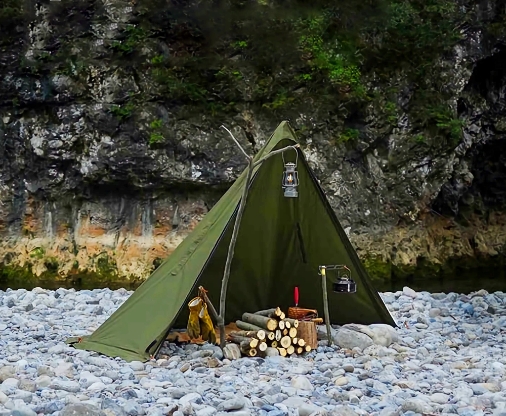 Stil vum Campingzelt.